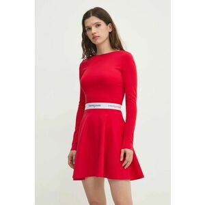 Tommy Jeans rochie culoarea rosu, mini, evazati, DW0DW19465 imagine