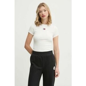 Tommy Jeans tricou femei, culoarea alb, DW0DW20463 imagine