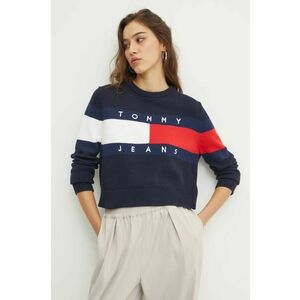 Tommy Jeans pulover de bumbac culoarea albastru marin, DW0DW19335 imagine