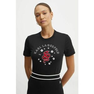 Karl Lagerfeld tricou din bumbac femei, culoarea negru, A1W17090 imagine