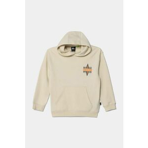 Quiksilver bluza copii SCREEN HOODIE culoarea bej, cu glugă, cu imprimeu, EQBFT03896 imagine