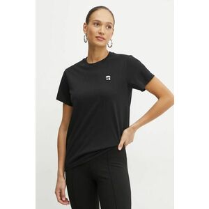 Karl Lagerfeld tricou din bumbac femei, culoarea negru, A1W17025 imagine