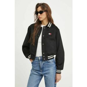 Tommy Jeans geaca din amestec de lana culoarea negru, de tranzitie, oversize, DW0DW20165 imagine