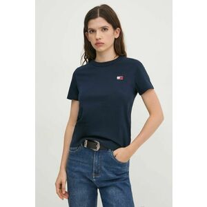 Tommy Jeans tricou din bumbac femei, culoarea albastru marin, DW0DW20153 imagine