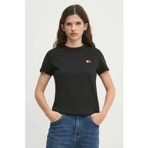 Tommy Jeans tricou din bumbac femei, culoarea negru, DW0DW20153 imagine