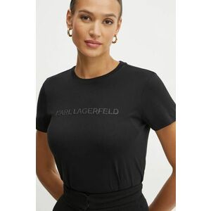 Karl Lagerfeld tricou din bumbac femei, culoarea negru, A1W17076 imagine