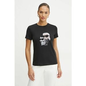 Karl Lagerfeld tricou din bumbac femei, culoarea negru, A1W17131 imagine