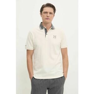 Hackett London tricou polo barbati, culoarea bej, neted, HM563381 imagine