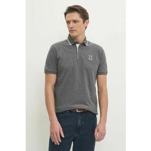 Hackett London tricou polo barbati, culoarea gri, neted, HM563381 imagine