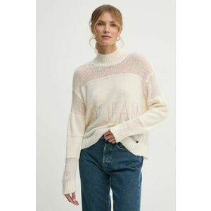 Pepe Jeans pulover din amestec de lana NAOMI femei, culoarea bej, cu turtleneck, PL702243 imagine