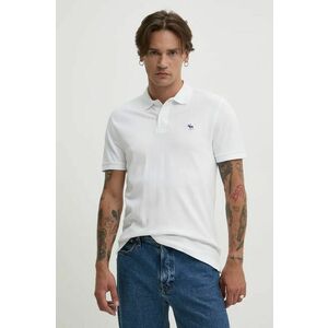 Abercrombie & Fitch polo de bumbac culoarea alb, neted, KI124-4386 imagine