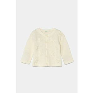 United Colors of Benetton cardigan din amestec de lână pentru bebeluși culoarea bej, light, 1076A500X imagine