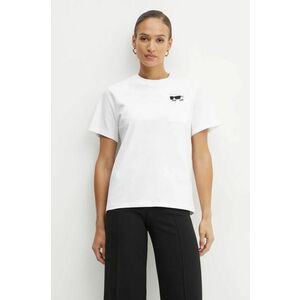 Karl Lagerfeld tricou din bumbac femei, culoarea alb, A1W17100 imagine