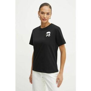 Karl Lagerfeld tricou din bumbac femei, culoarea negru, A1W17100 imagine