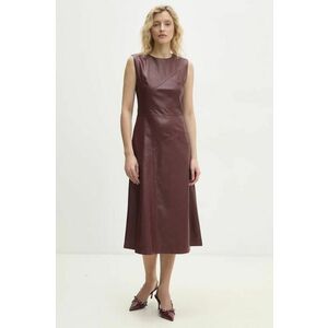 Answear Lab rochie culoarea bordo, midi, evazati imagine