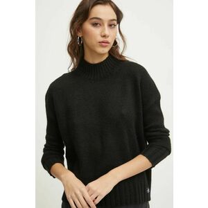 Superdry pulover din amestec de lana femei, culoarea negru, cu turtleneck, W6110551A-02A imagine