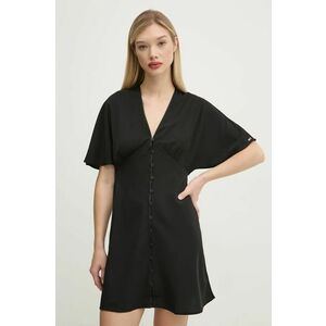 Tommy Jeans rochie culoarea negru, mini, mulata, DW0DW20187 imagine