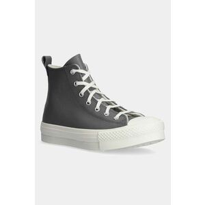 Converse tenisi de piele pentru copii CHUCK TAYLOR ALL STAR EVA LIFT culoarea gri, A09259C imagine