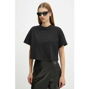 Karl Lagerfeld tricou din bumbac femei, culoarea negru, A1W17071 imagine