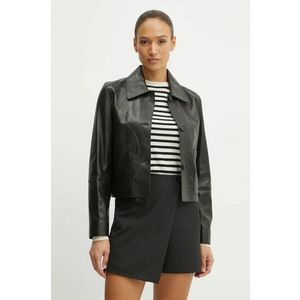 Karl Lagerfeld geaca de piele femei, culoarea negru, de tranzitie, A1W15044 imagine