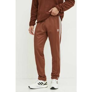 adidas Originals pantaloni de trening Beckenbauer Track Pants culoarea maro, cu imprimeu, IY9877 imagine