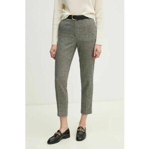 Sisley pantaloni de lana culoarea gri, drept, high waist, 45HDLF048 imagine