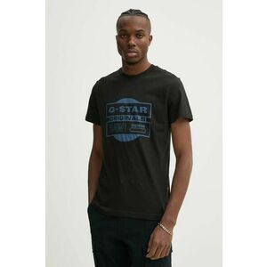 G-Star Raw tricou din bumbac barbati, culoarea negru, cu imprimeu, D25443-8415 imagine