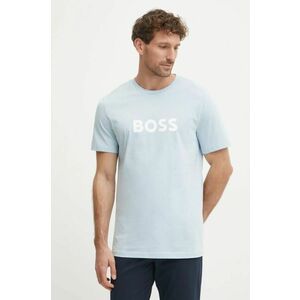 BOSS tricou din bumbac bărbați, culoarea alb, cu imprimeu, 50503276 imagine