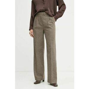 MAX&Co. pantaloni de lana culoarea maro, drept, high waist, 2426136064200 imagine