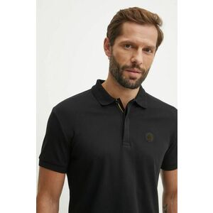 BOSS Green polo de bumbac culoarea negru, cu imprimeu, 50533273 imagine