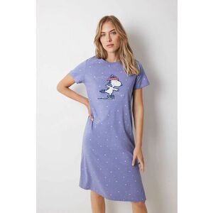 women'secret cămașă de noapte din bumbac SNOOPY culoarea violet, bumbac, 4448055 imagine