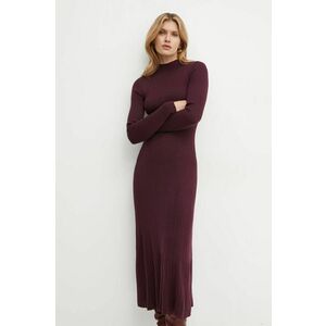 MAX&Co. rochie din lana culoarea bordo, maxi, evazati, 2426326013200 imagine