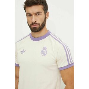 adidas Originals tricou Real Madrid barbati, culoarea bej, modelator, IY0057 imagine