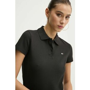 Tommy Jeans tricou polo femei, culoarea negru, DW0DW20160 imagine