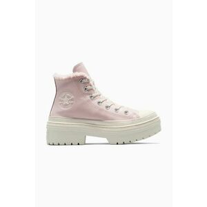 Converse tenisi de piele Chuck Taylor All Star Lugged Heel femei, culoarea roz, A09346C imagine