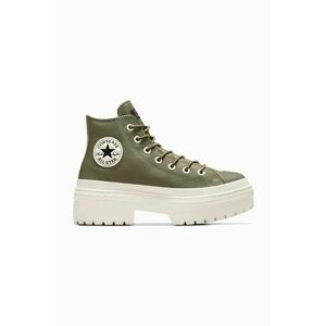 Converse tenisi de piele Chuck Taylor All Star Lugged Heel femei, culoarea verde, A11163C imagine