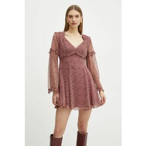 Weekend Max Mara rochie de matase culoarea bordo, mini, evazați, 2425226013600 imagine