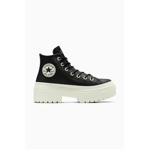 Converse tenisi de piele Chuck Taylor All Star Lugged Heel femei, culoarea negru, A12328C imagine