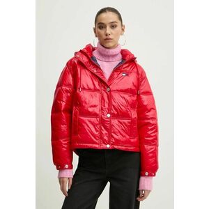 Tommy Jeans geaca femei, culoarea rosu, de iarna, oversize, DW0DW20210 imagine