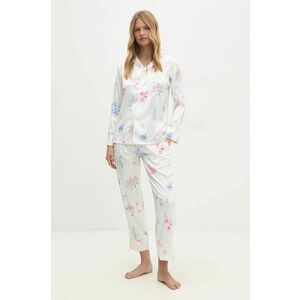 Answear Lab pijama femei, culoarea alb, satin imagine