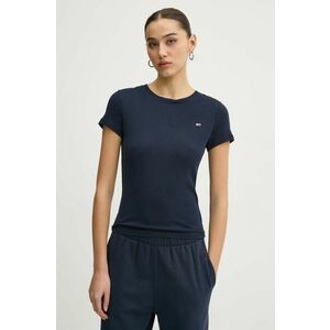 Tommy Jeans tricou din bumbac femei, culoarea albastru marin, DW0DW20459 imagine