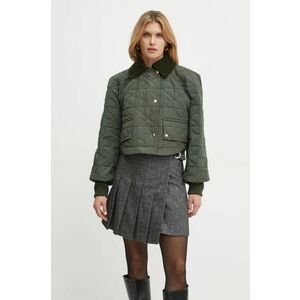 Patou geaca din amestec de lana culoarea verde, de tranzitie, oversize, OU0270188 imagine