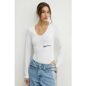 Karl Lagerfeld Jeans body femei, culoarea alb, A1W17007 imagine