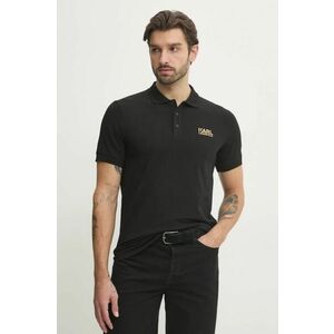 Karl Lagerfeld tricou polo barbati, culoarea negru, cu imprimeu, 551235.745088 imagine