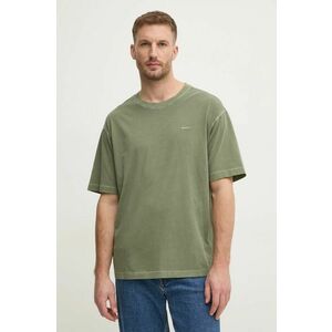 Gant tricou din bumbac barbati, culoarea verde, neted, 2057027 imagine