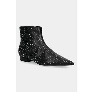 Stand Studio cizme de piele Pamela Boot femei, culoarea negru, cu toc plat, 66338-7780 imagine