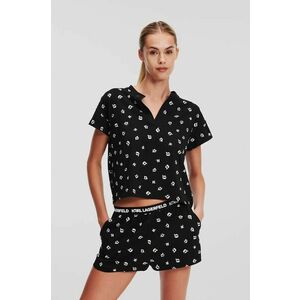 Karl Lagerfeld pijamale de bumbac culoarea negru, bumbac, A1W45002 imagine