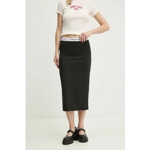 Tommy Jeans fusta culoarea negru, midi, creion, DW0DW19365 imagine