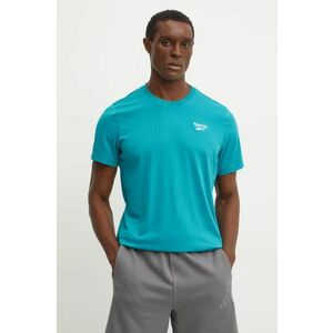 Reebok tricou din bumbac barbati, culoarea verde, cu imprimeu, 100206016 imagine