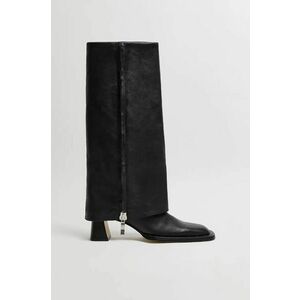 Miista ghete de piele Bellamy femei, culoarea negru, cu toc drept, MI_5586 imagine